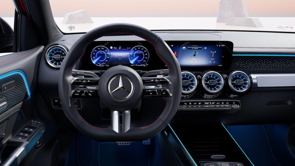 power and performance information of Mercedes-Benz EQB 350 show on cluster board and LCD