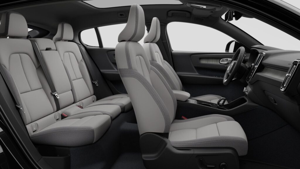 complete interior of Volvo EC40 with touch screen and cluster board
