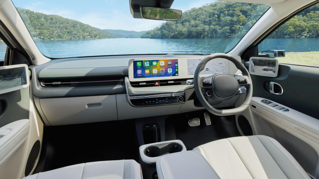 simple interior of Hyundai Ioniq 5 Long Range with large touch  screen
